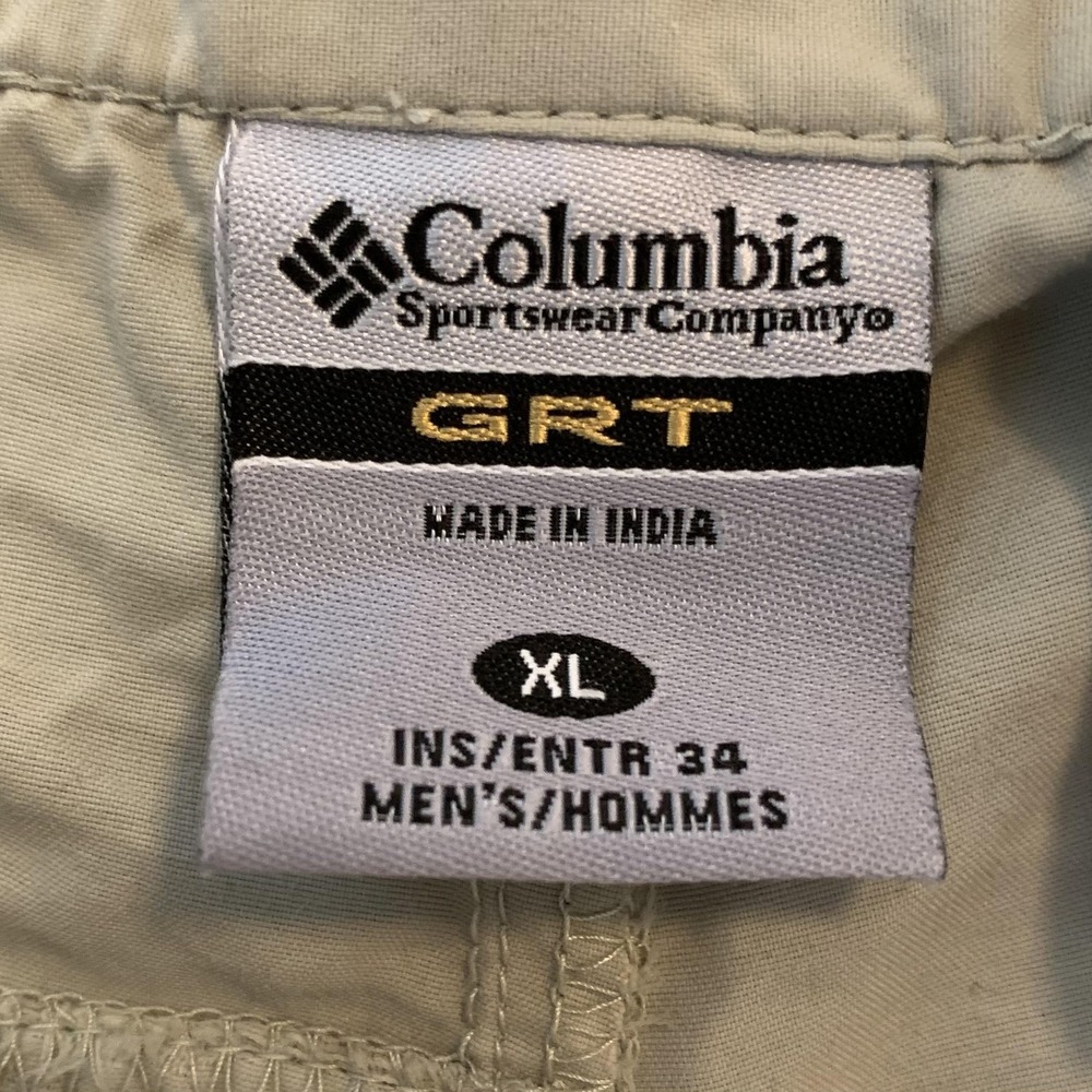 Columbia GRT Cargo Pants Mens 43x34 Beige Convertible Packable Travel Hiking - Picture 2 of 9